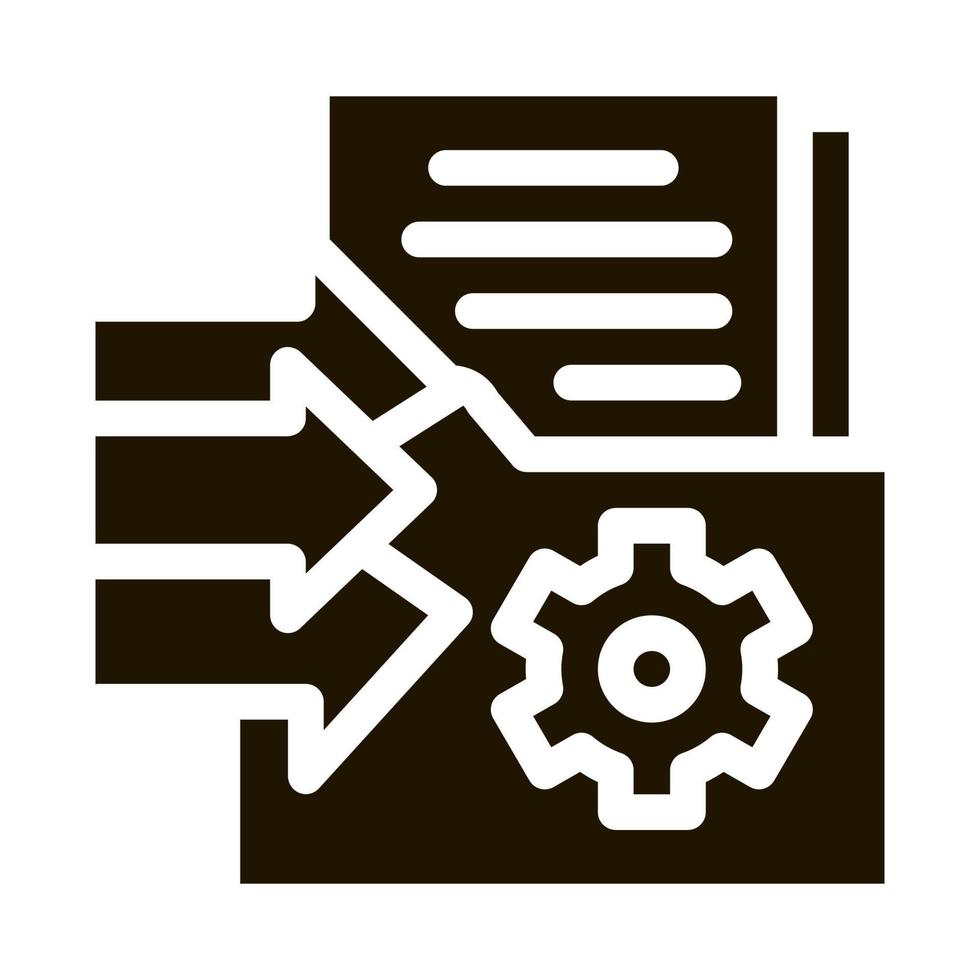 document adding in folder icon Vector Glyph Illustration