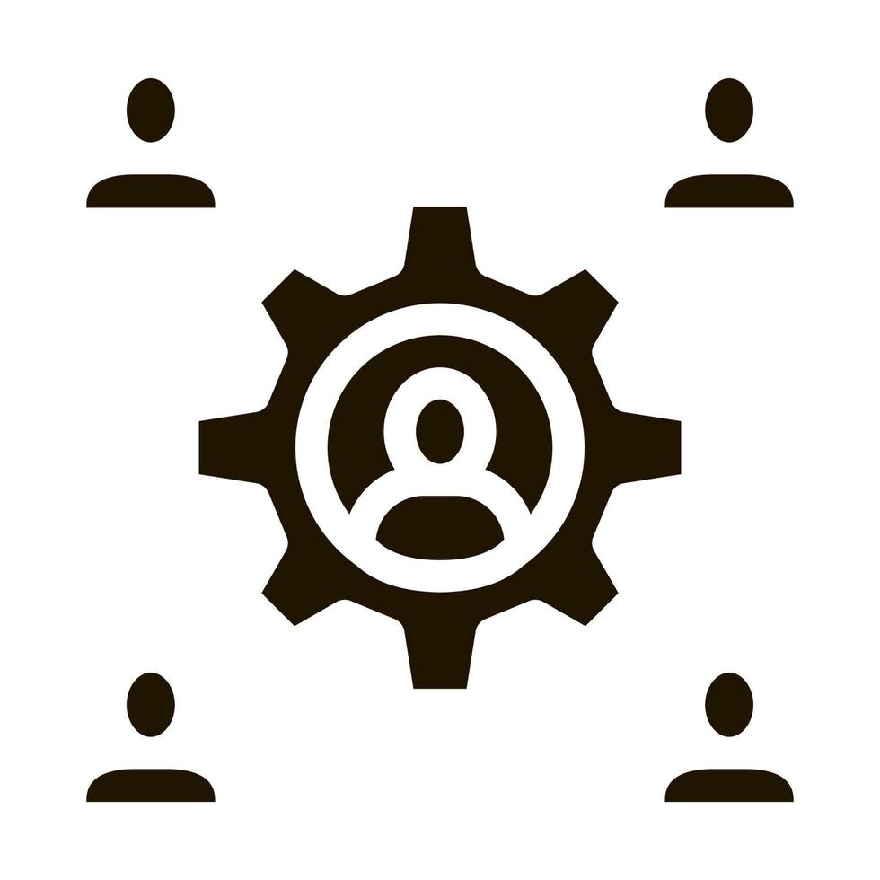 working outsource emplayees icon Vector Glyph Illustration