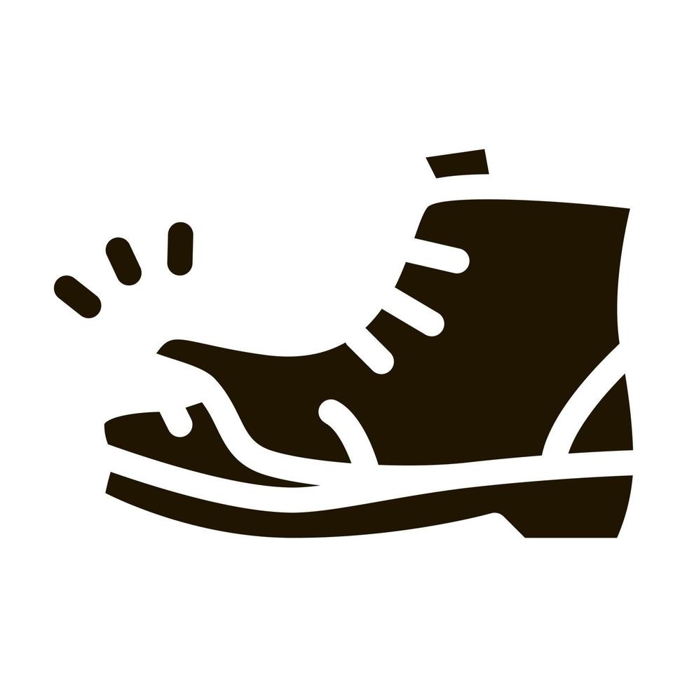 homeless torn boot icon Vector Glyph Illustration