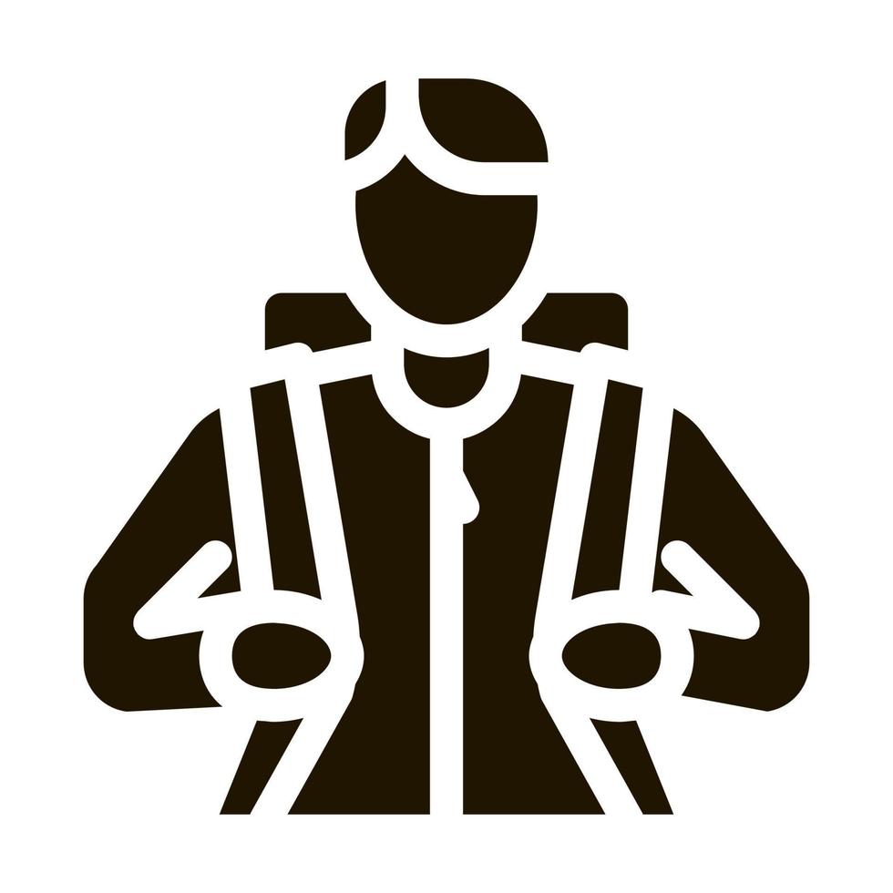 man traveler with backpack icon Vector Glyph Illustration