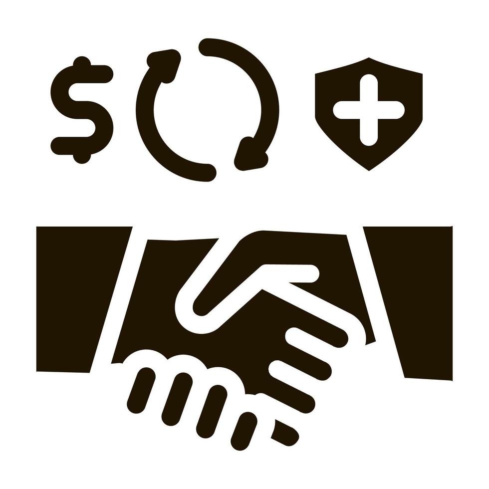 health insurance buy handshake icon Vector Glyph Illustration