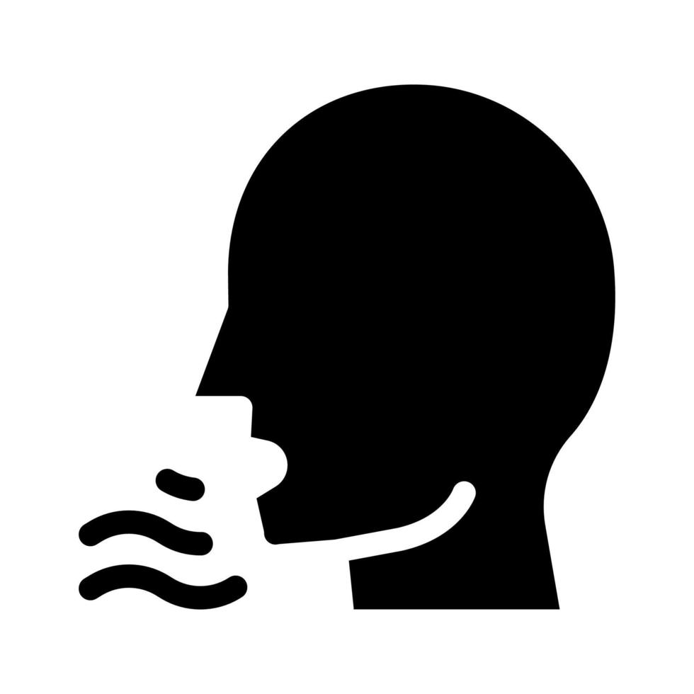 gasping human icon vector glyph illustration