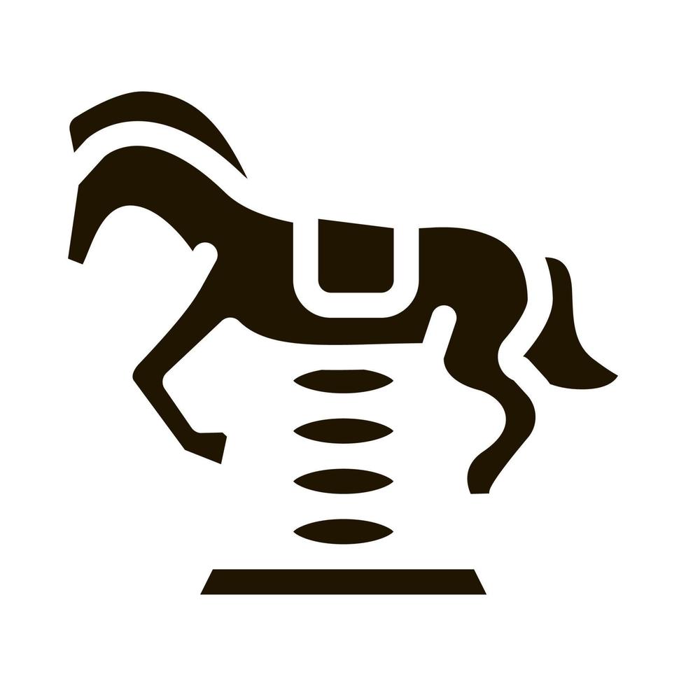 paseo a caballo para niños icono vector glifo ilustración