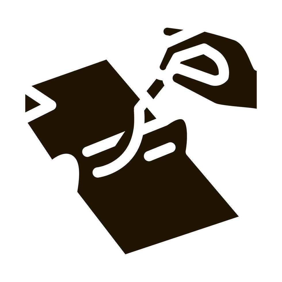 cobbler working with leather textile icon Vector Glyph Illustration