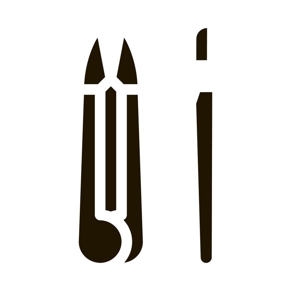 ilustración de glifo de vector de icono de instrumentos de artesanía de cuero