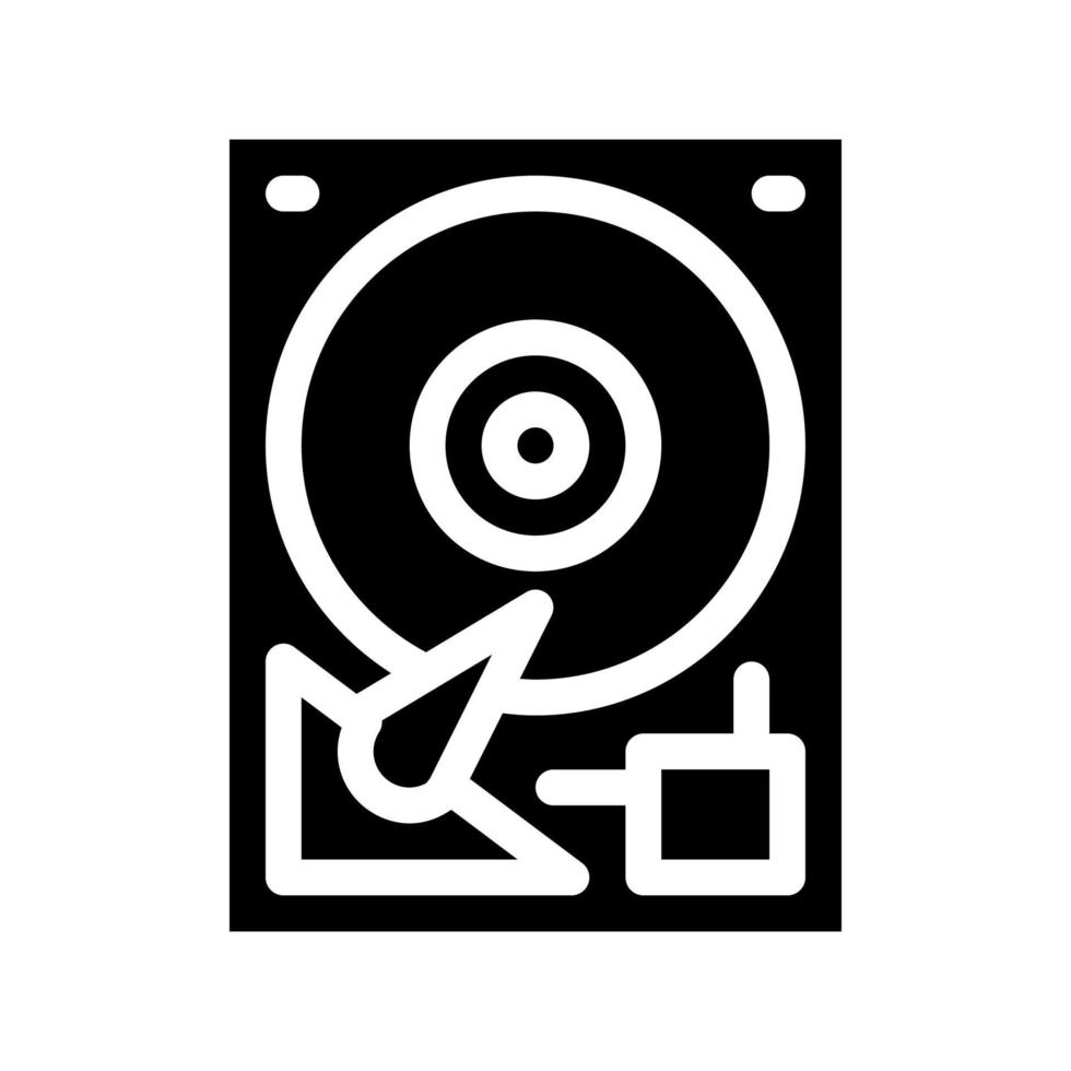 hard drive disk icon vector glyph illustration