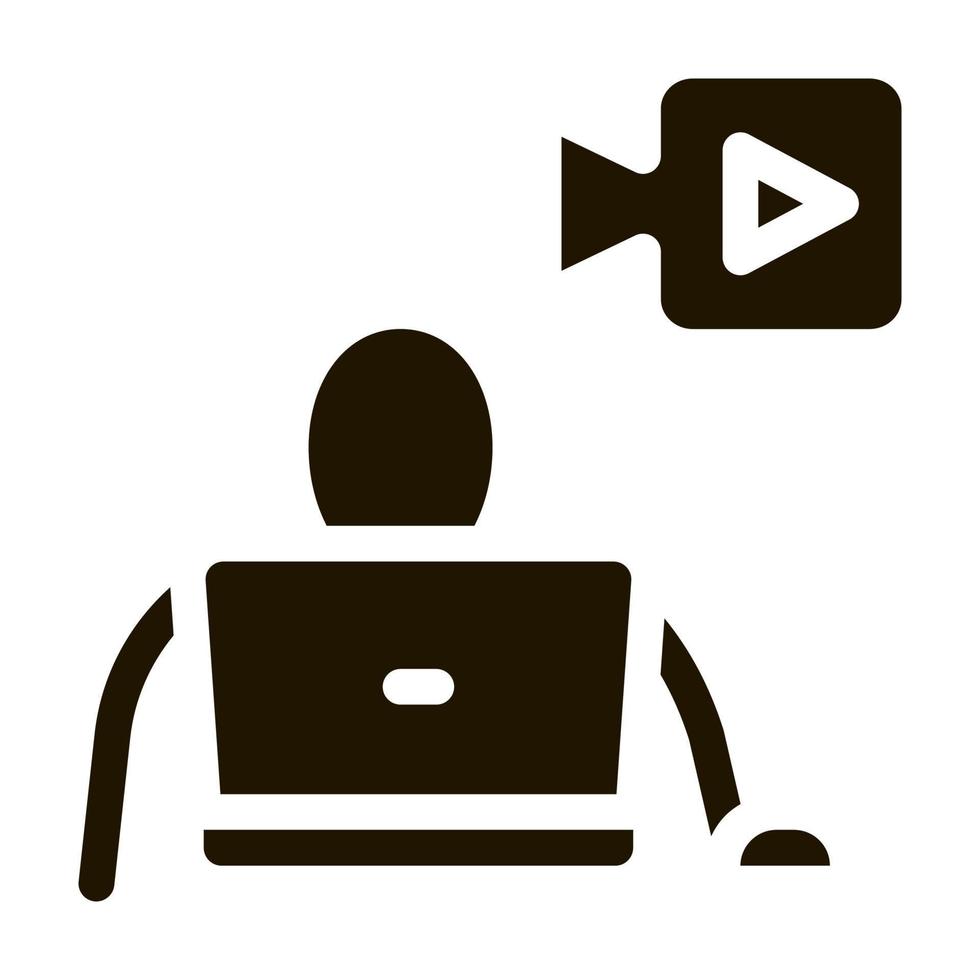 video operator icon Vector Glyph Illustration