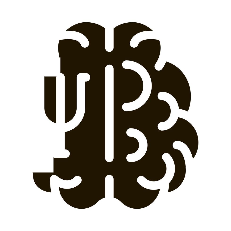 psychologically studied side of brain icon Vector Glyph Illustration