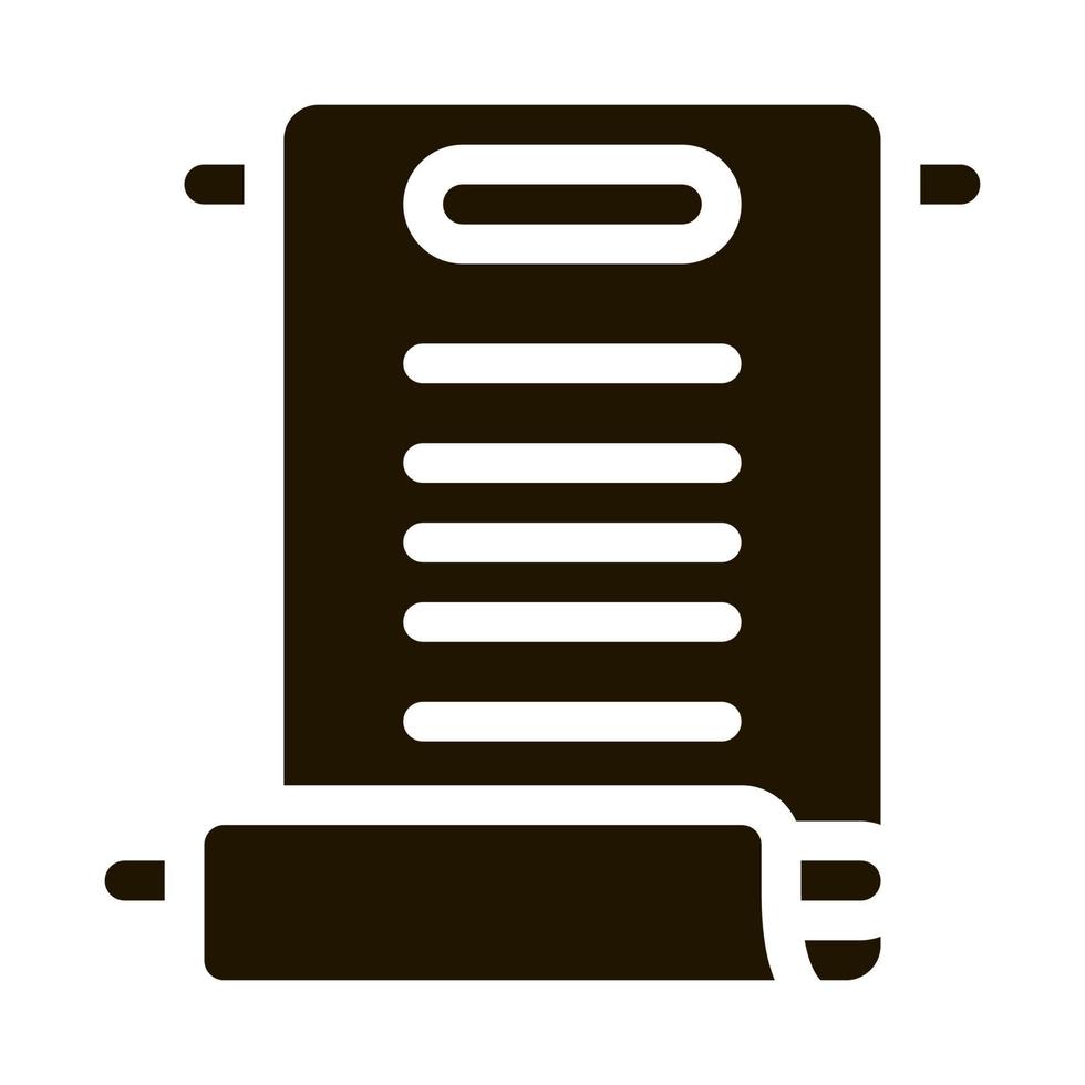 scroll of paper icon Vector Glyph Illustration