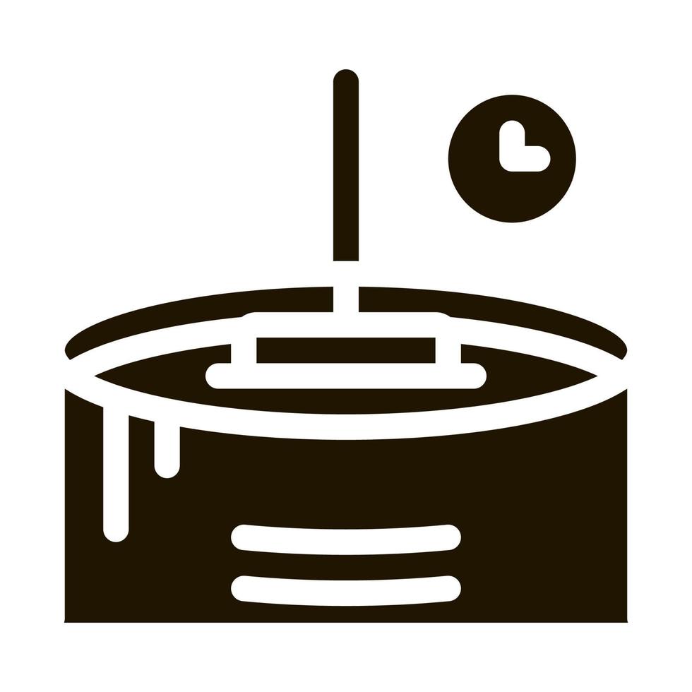 cheese melting time icon Vector Glyph Illustration