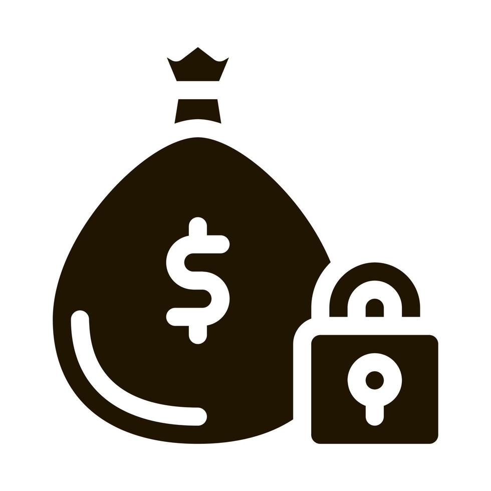 money bag security protection icon Vector Glyph Illustration