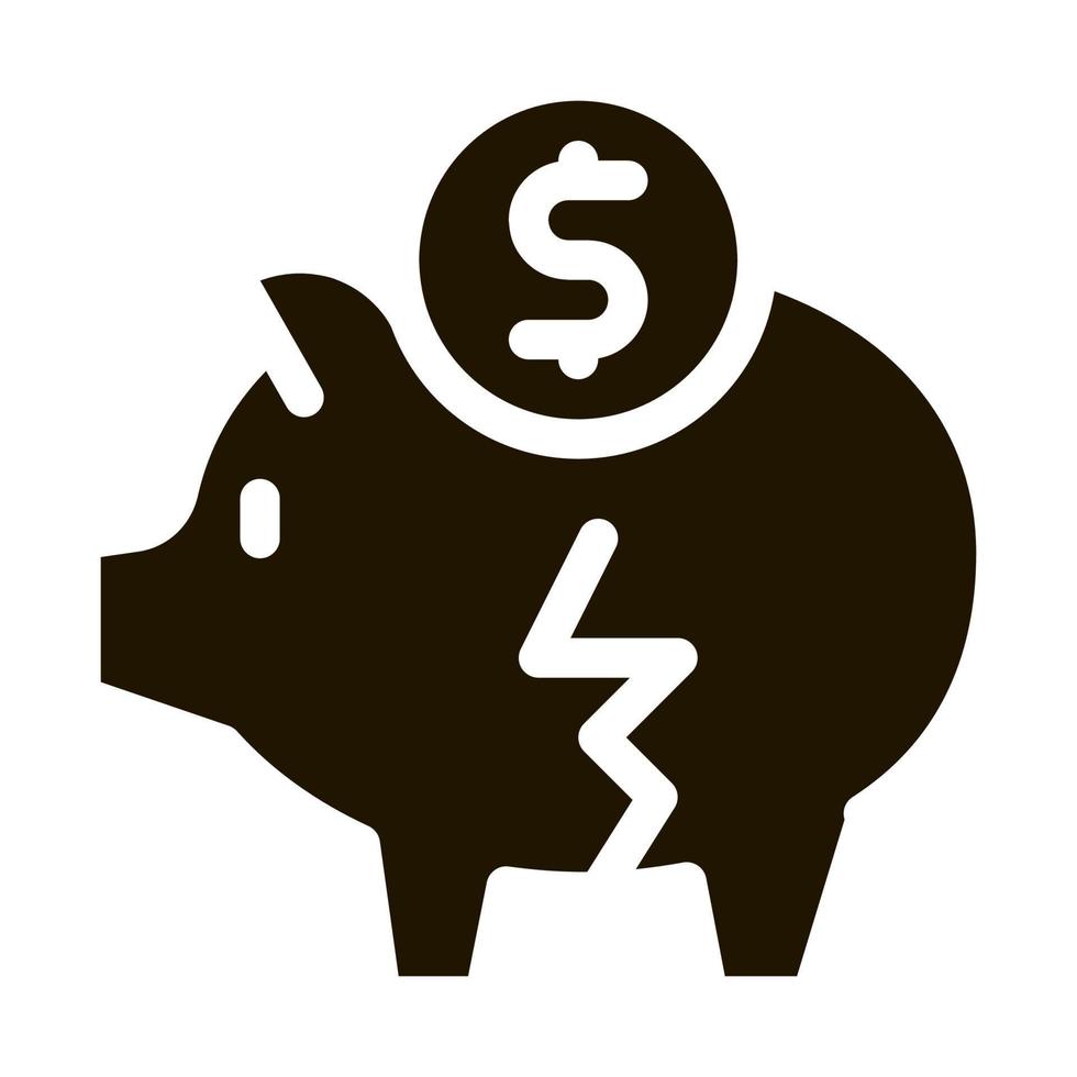 chopped piggy bank icon Vector Glyph Illustration