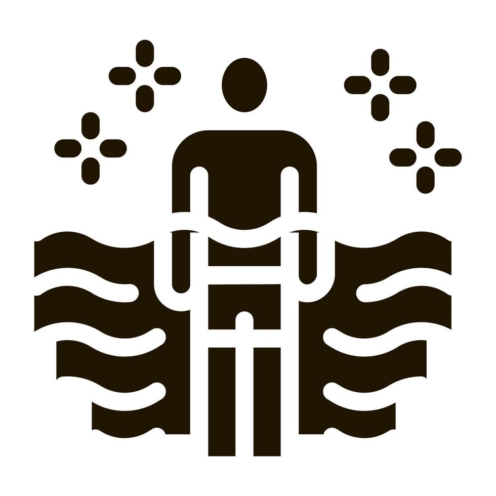 health improvement in pool icon Vector Glyph Illustration