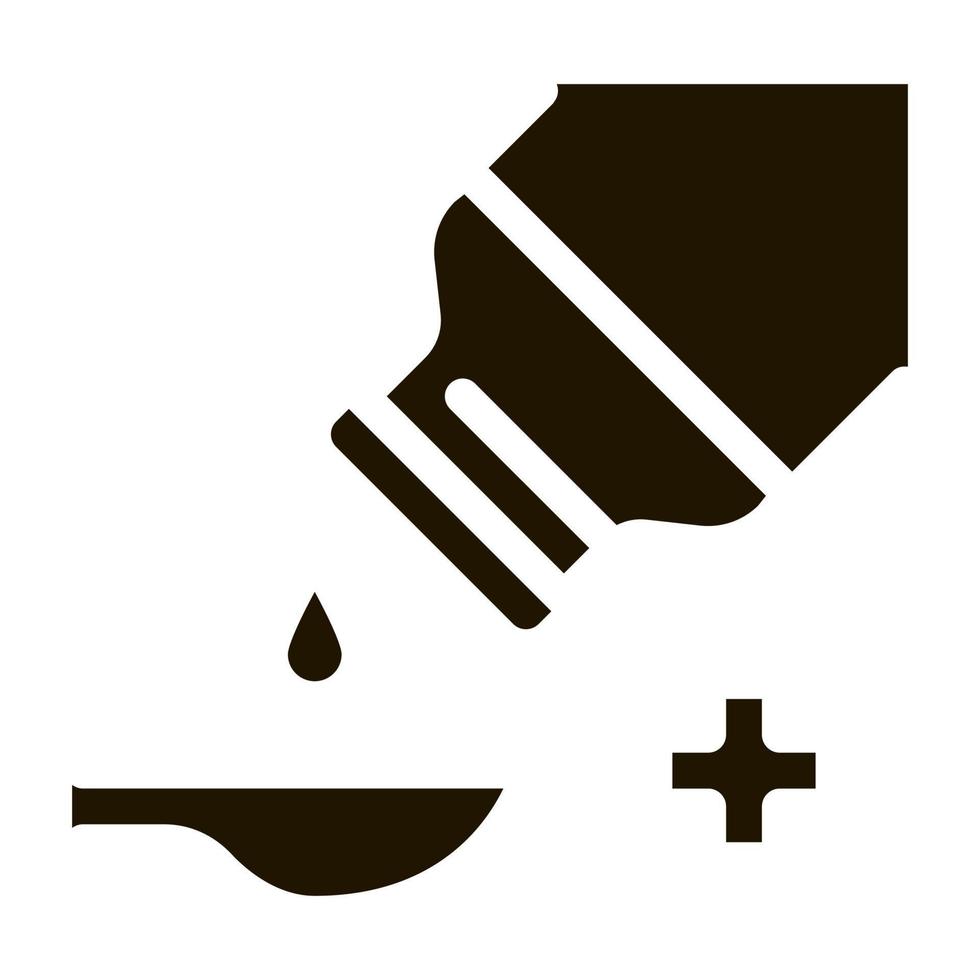 drip syrup into spoon icon Vector Glyph Illustration