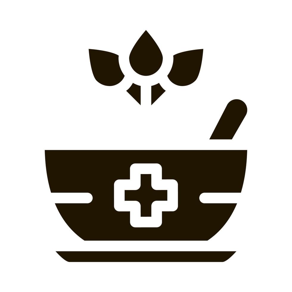 ilustración de glifo de vector de icono de tazón de tratamiento médico