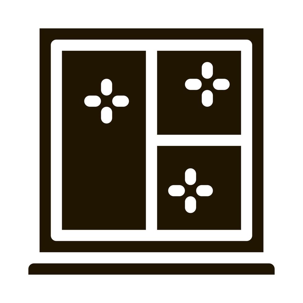 shockproof glass in window icon Vector Glyph Illustration