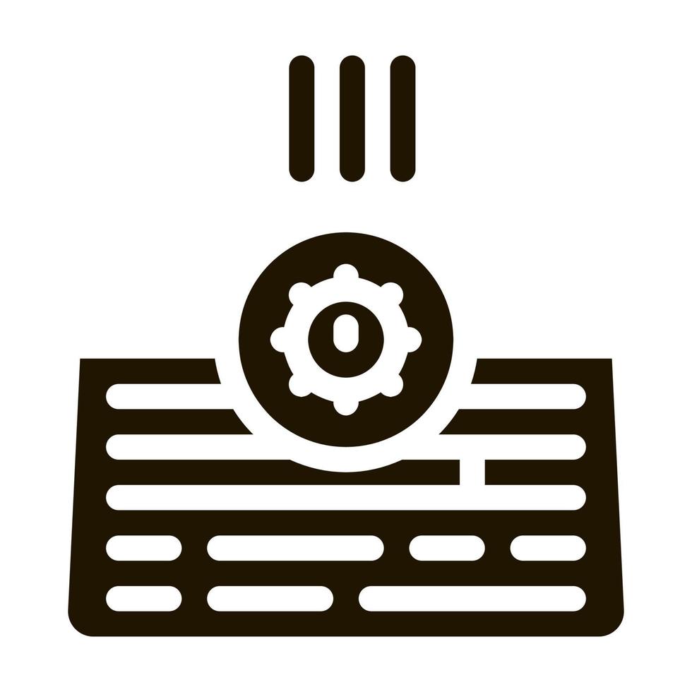 bacteria on computer keyboard icon Vector Glyph Illustration