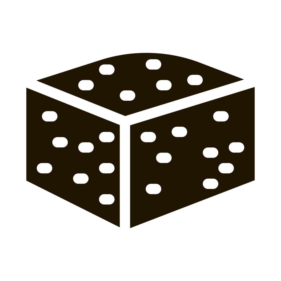 piece of blue cheese icon Vector Glyph Illustration