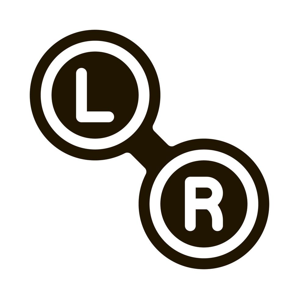 distinctive form left and right lens icon Vector Glyph Illustration