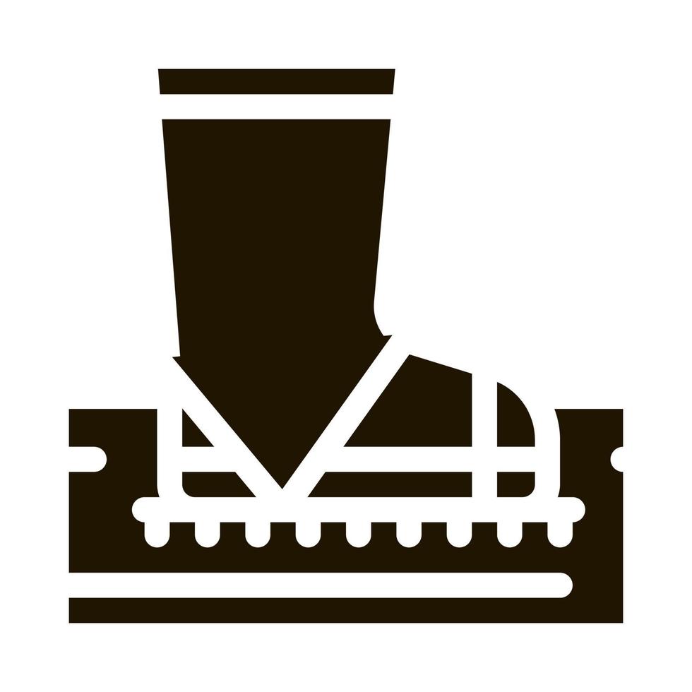 aeration ground with boot icon Vector Glyph Illustration