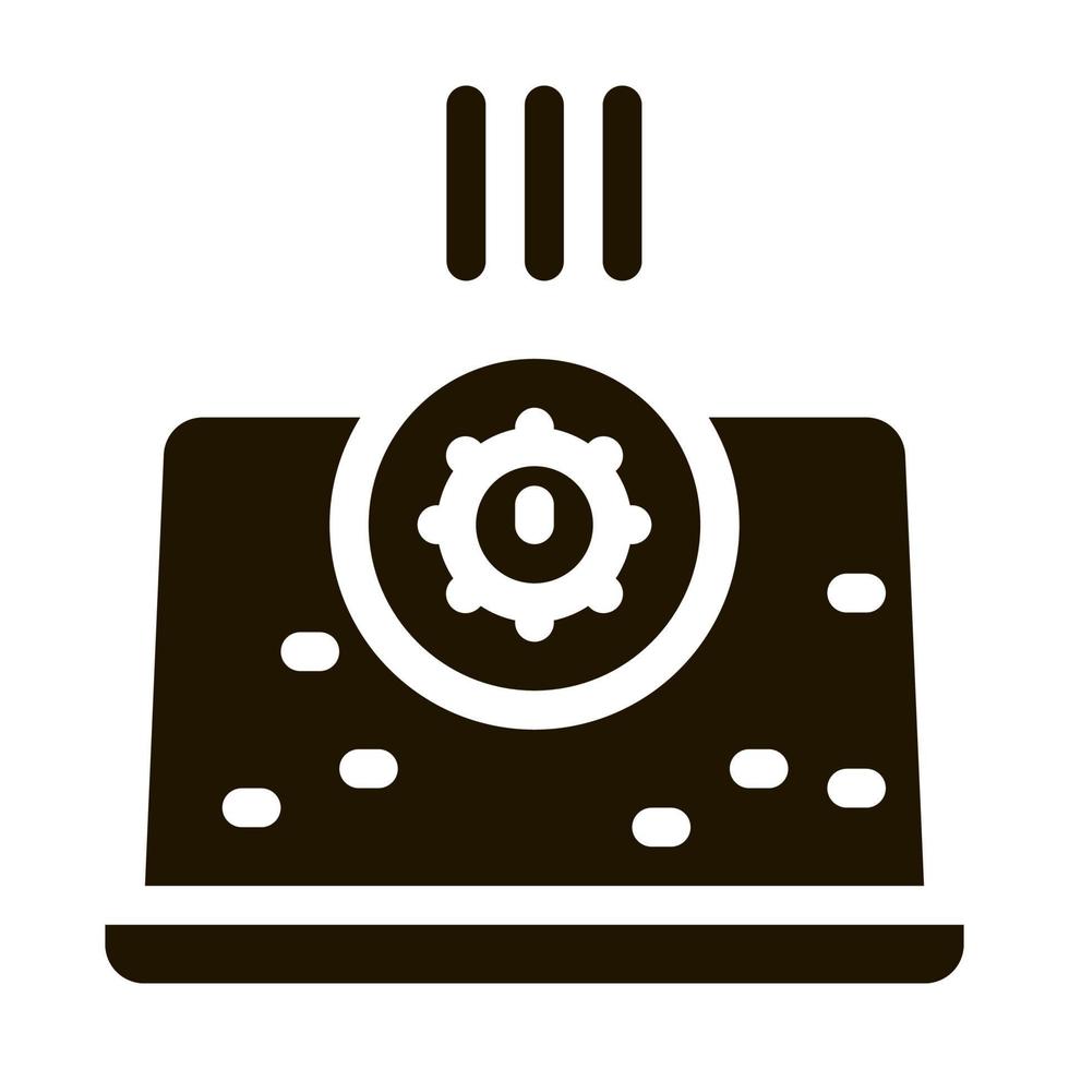 bacteria detection on laptop icon Vector Glyph Illustration