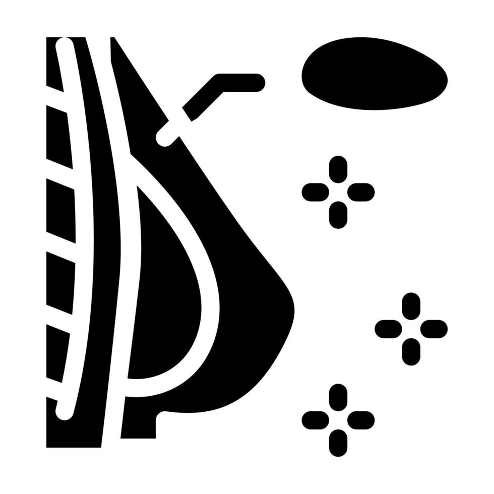 ilustración de glifo de vector de icono de aumento de senos de silicona