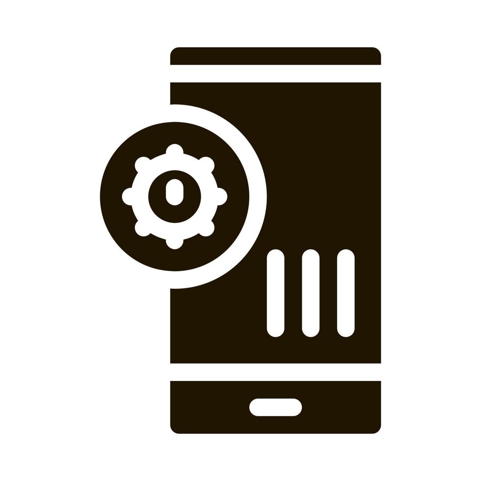 bacteria detection on mobile phone icon Vector Glyph Illustration