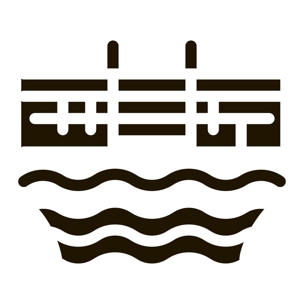 ilustración de glifo de vector de icono de piscina de agua