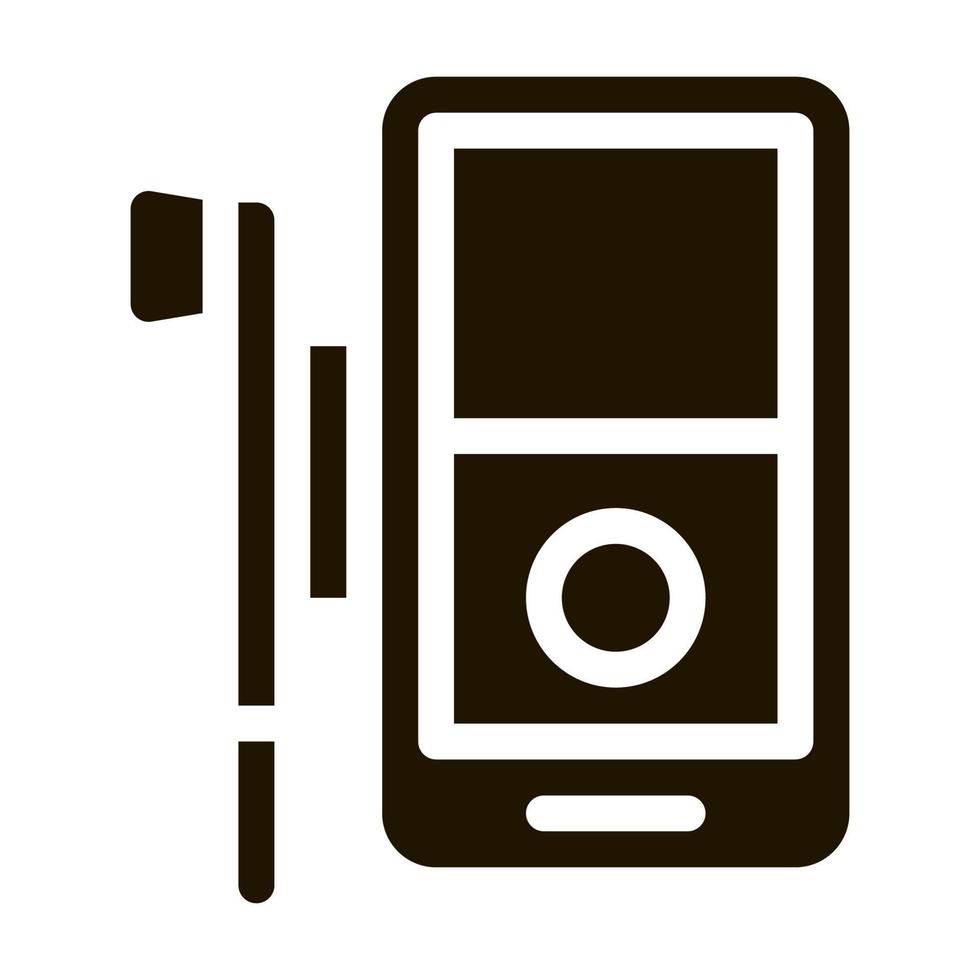 listening to music through player icon Vector Glyph Illustration