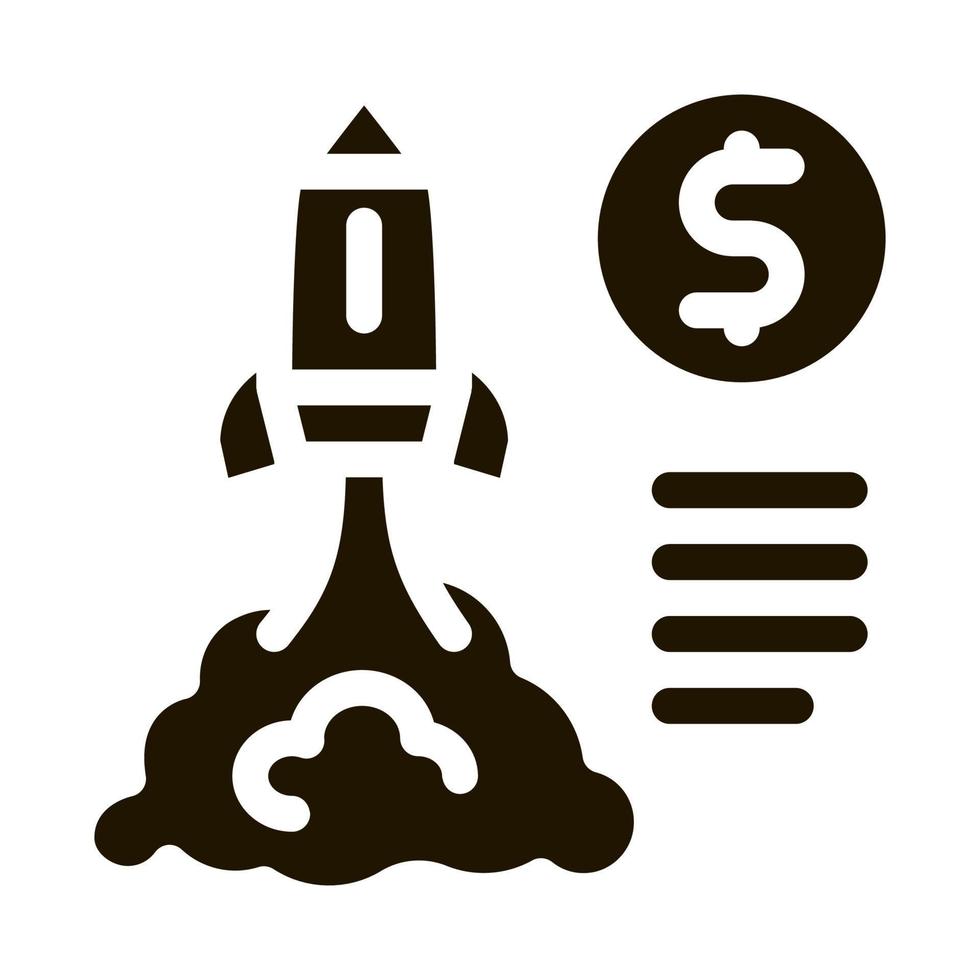 monetary comet flight icon Vector Glyph Illustration