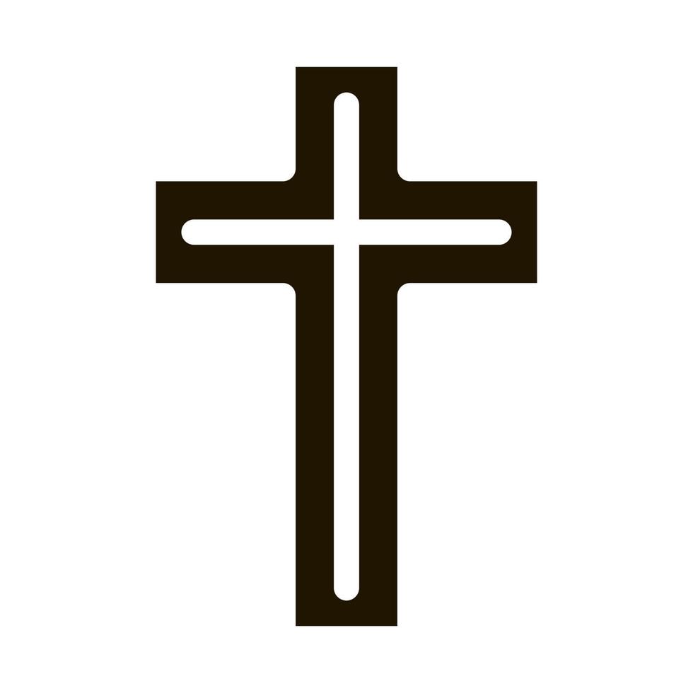 view of golden cross icon Vector Glyph Illustration