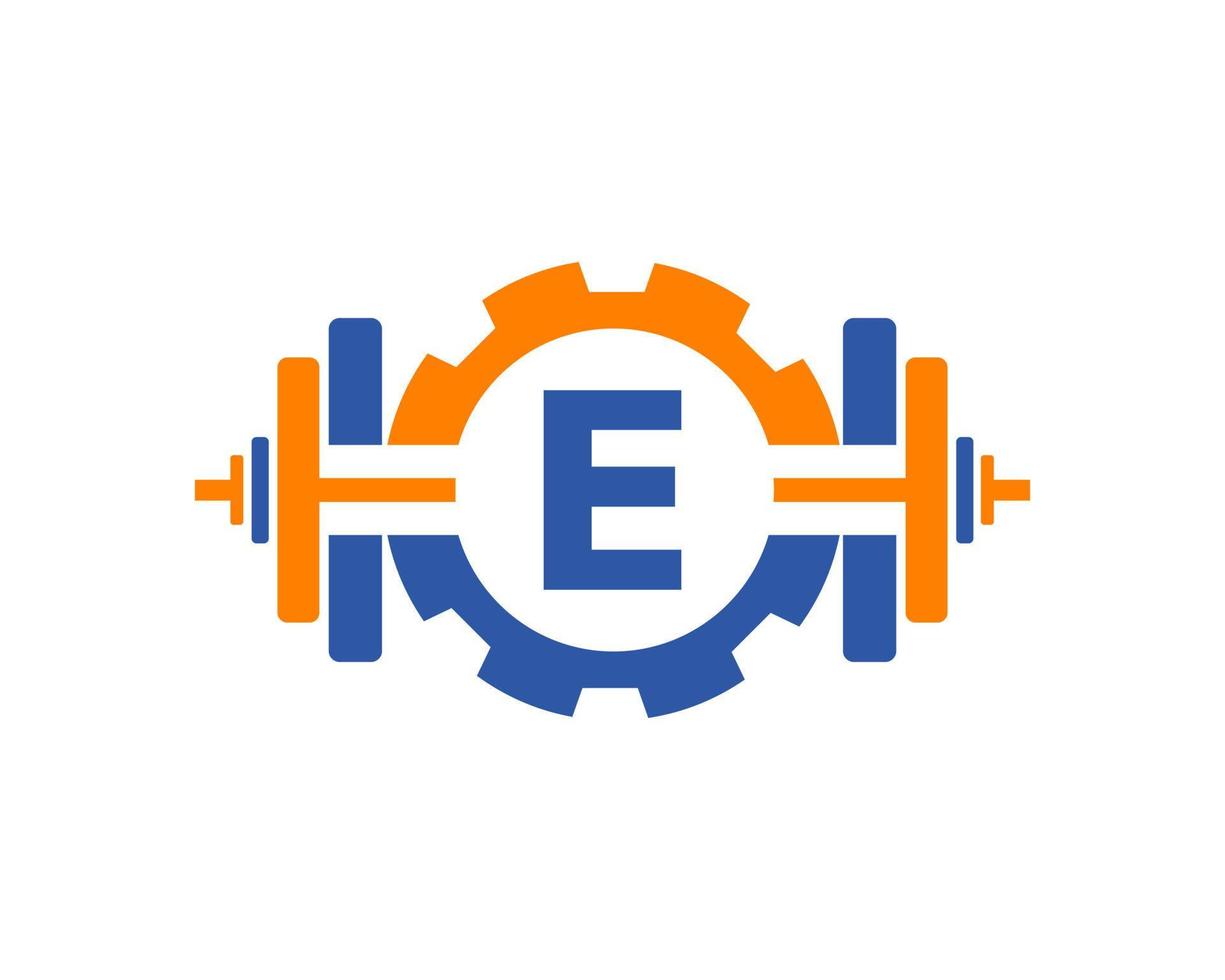Initial Alphabet Letter E GYM Fitness Logo Design Template vector