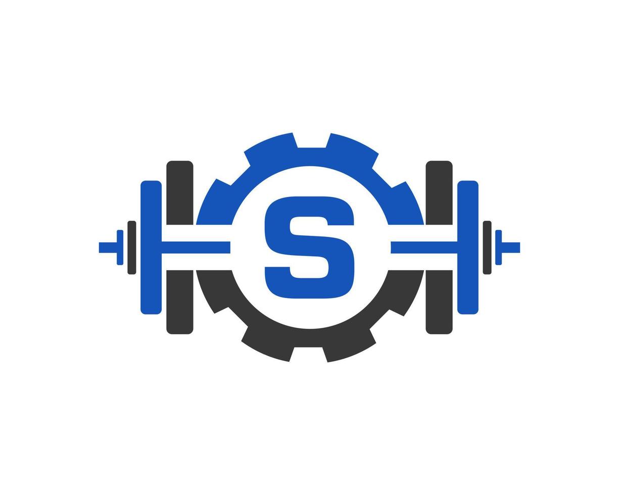 Initial Alphabet Letter S GYM Fitness Logo Design Template vector