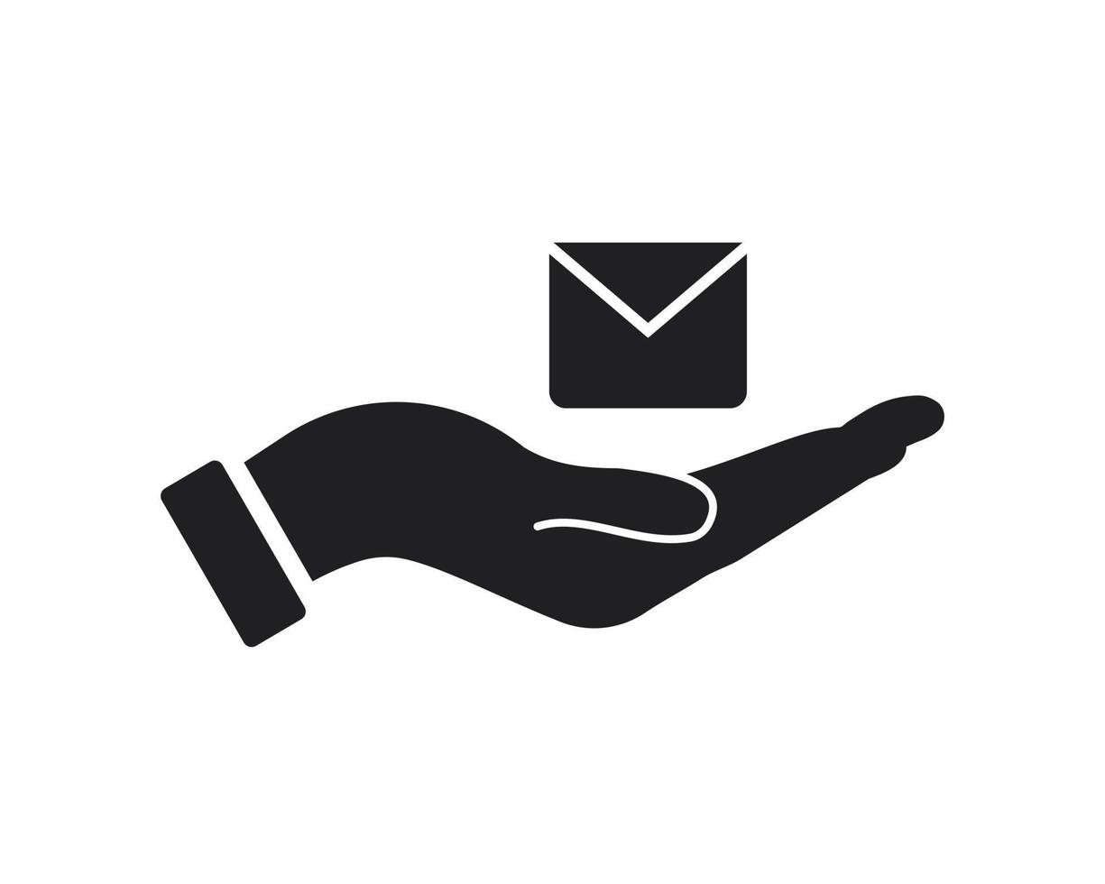 Hand Message logo design. Message logo with Hand concept vector. Hand and Message logo design vector