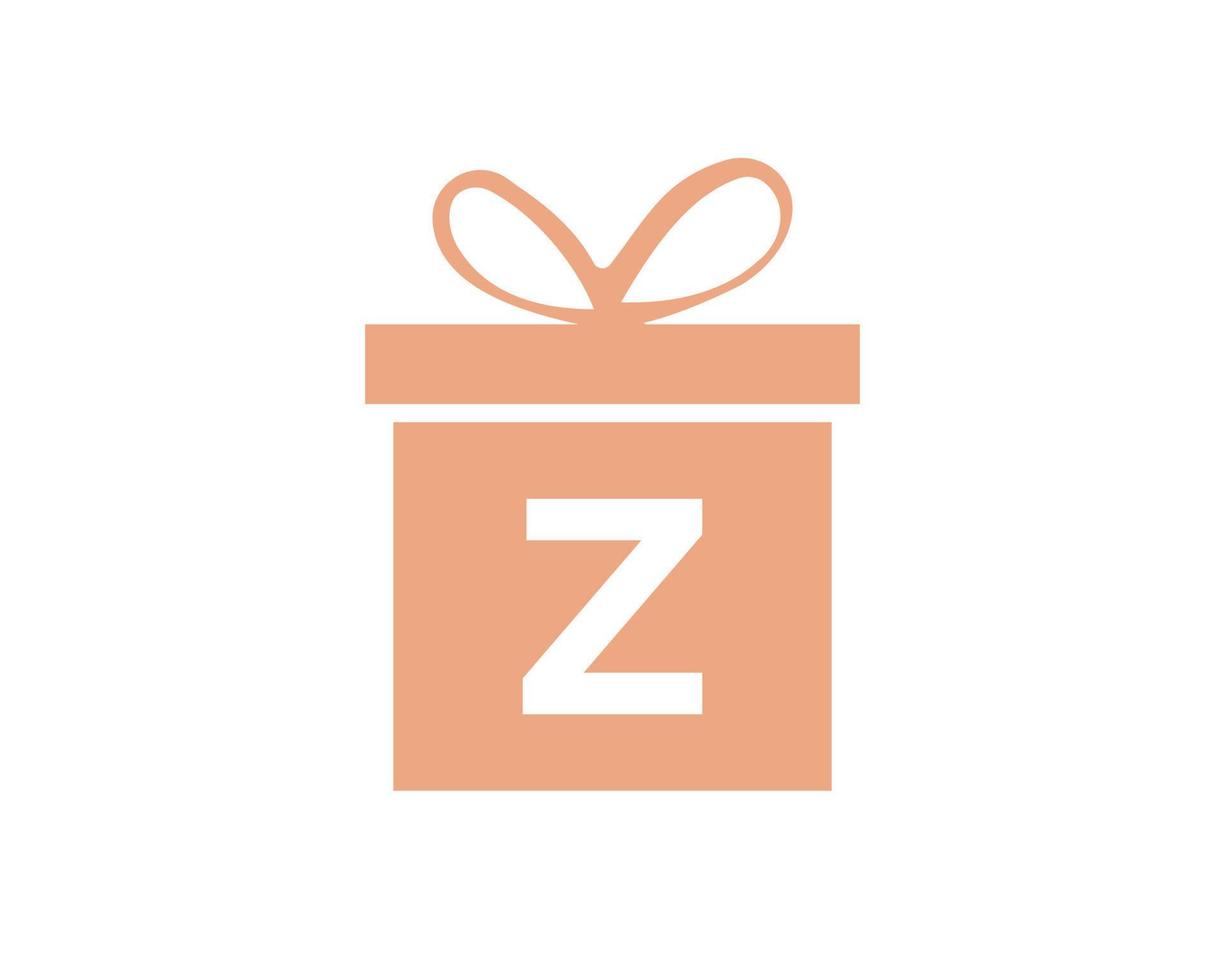 Letter Z Gift Box Logo Vector Template