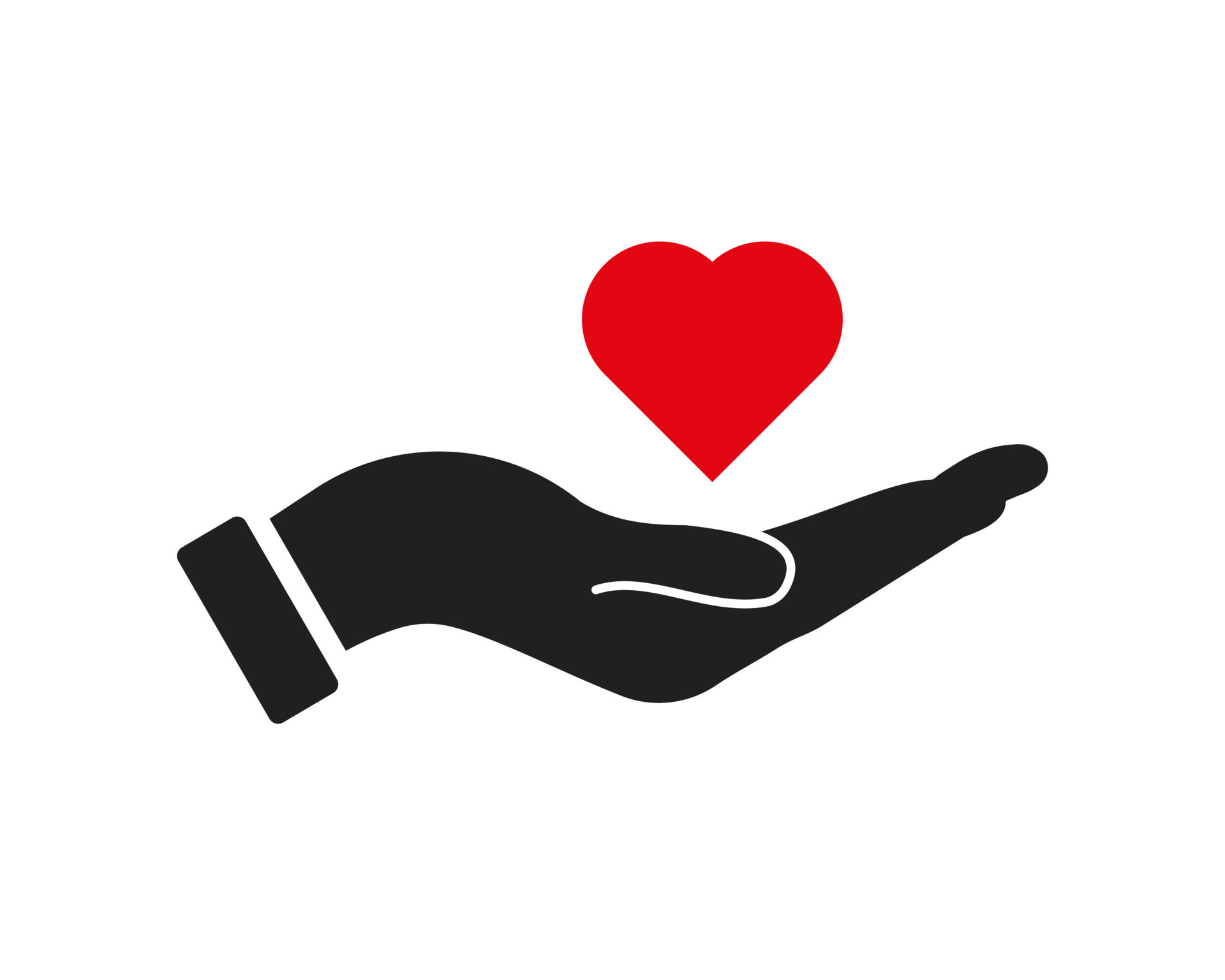 Hand Love logo design. Love logo with Hand concept vector. Hand and Heart logo  design 17499521 Vector Art at Vecteezy