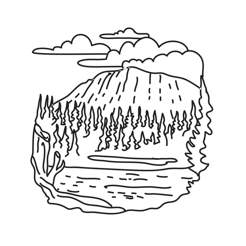 Great Basin National Park in Nevada Monoline Line Art Drawing vector