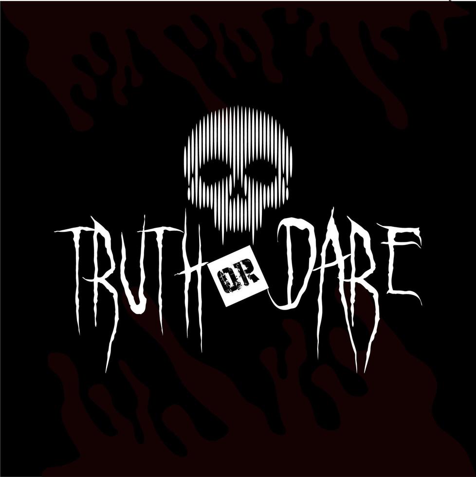 Truth Or Dare Party Game Logo With Skull Icon vector
