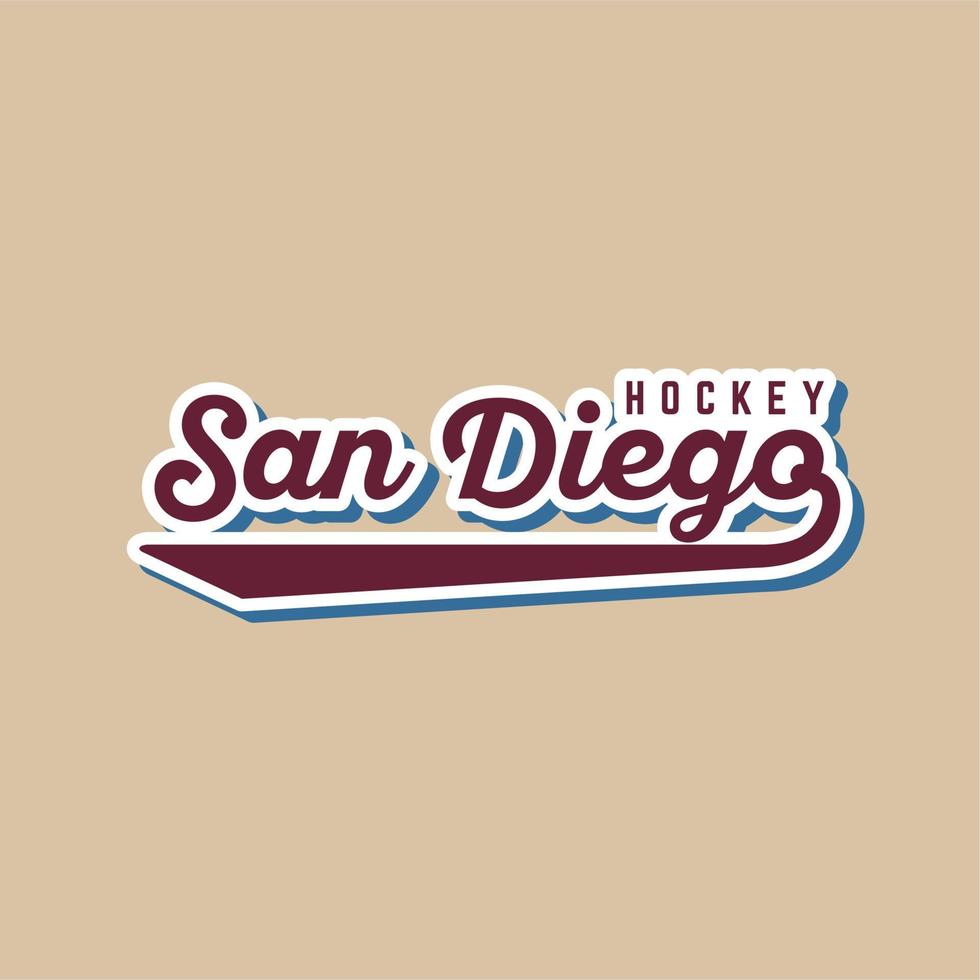 San Diego Typography With Retro Font Style vector