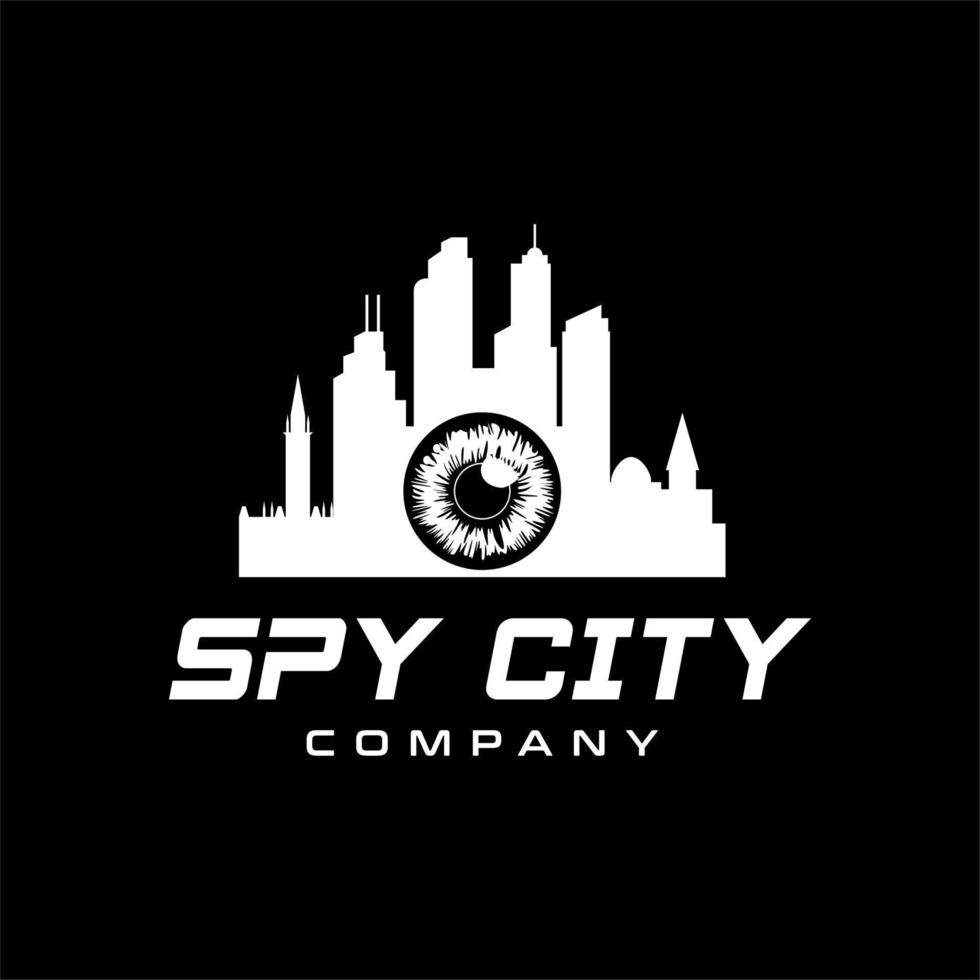 Urban Building And Eyeball For City spy Logo, Surveillance Camera, Architecture, Contractor, Real estate vector
