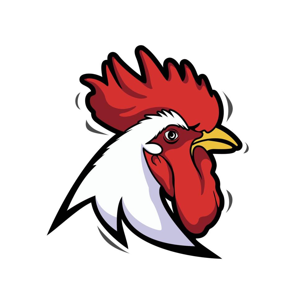vector rooster cock chicken head illustration