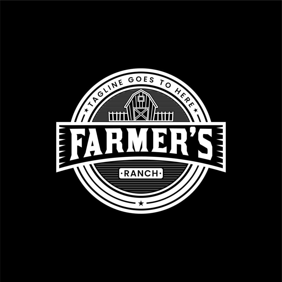 Farming barn logo design wood house rounded shape vector