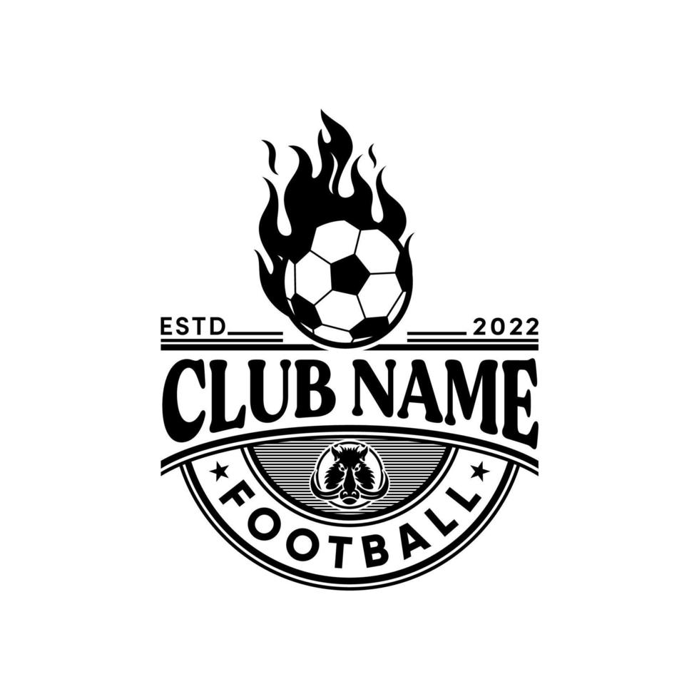 Football Club Logo With Fireball and Hog Icon Vector design