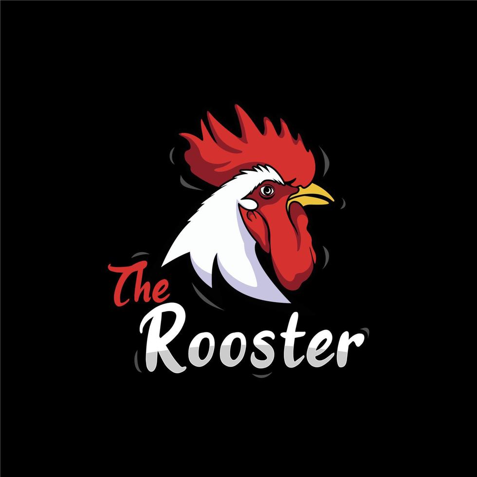 Chicken Rooster Head Cartoon For Chicken Farm Or Restaurant Logo vector