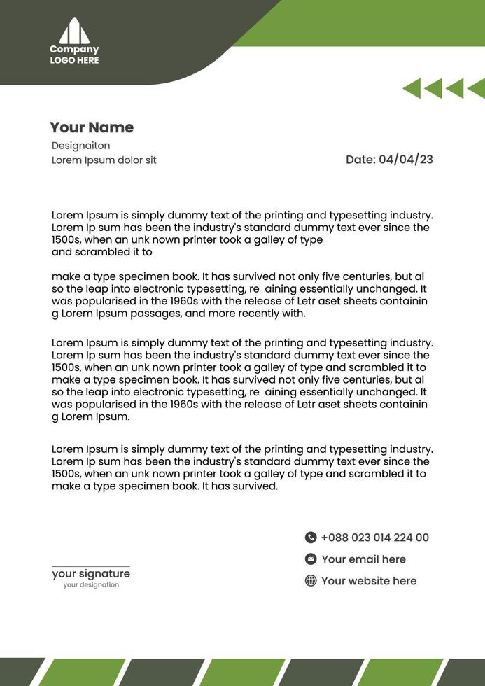 Business Company letterhead design  vector template