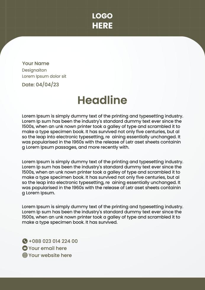 Modern company letterhead vector template