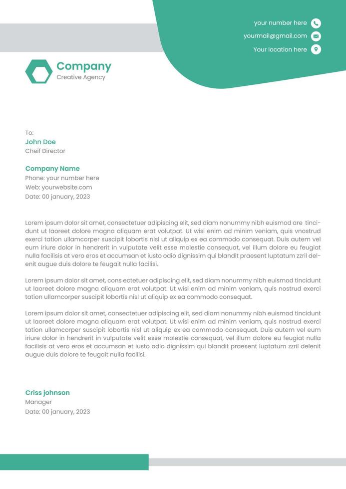 Letterhead template design for business vector template