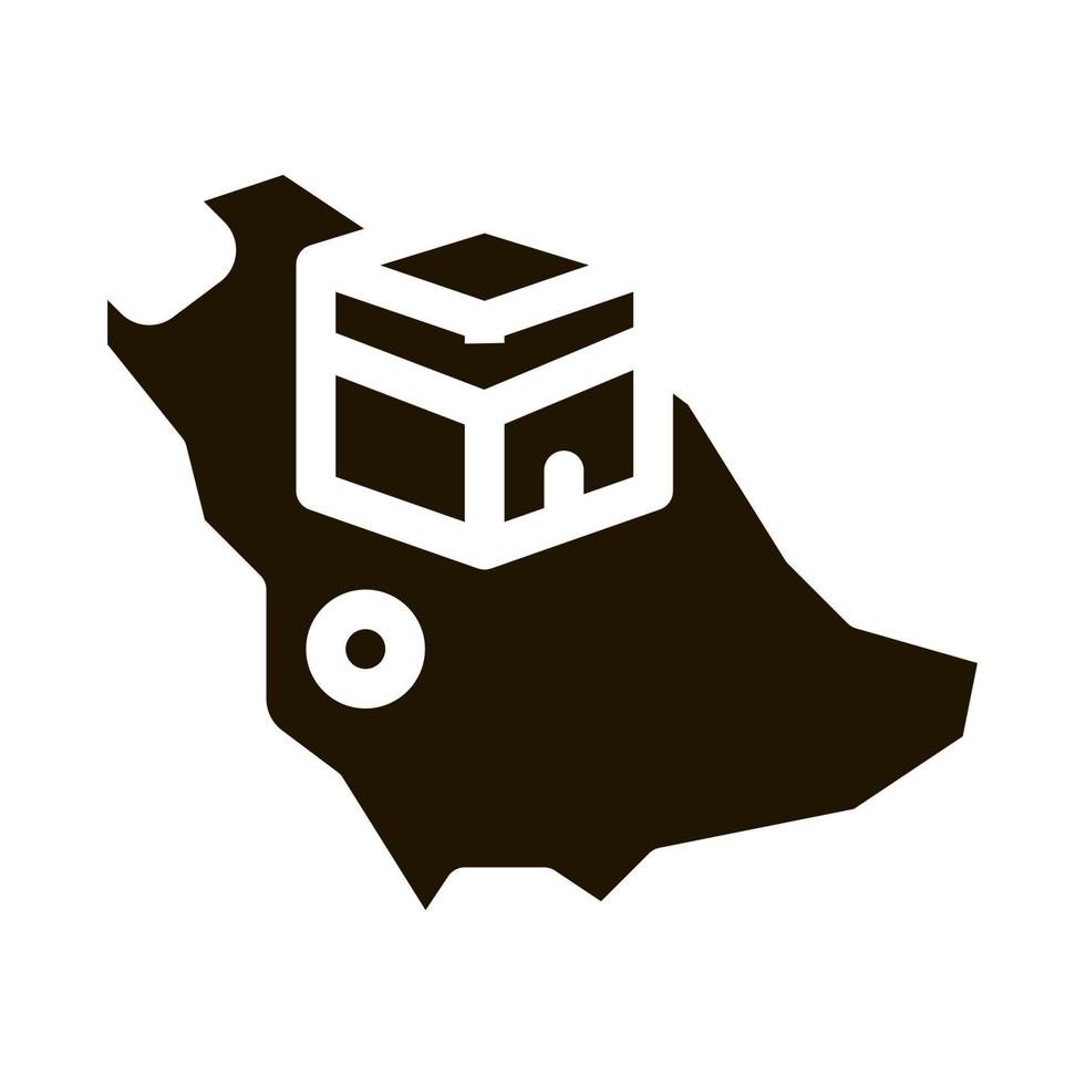location of kaaba geolocation icon Vector Glyph Illustration
