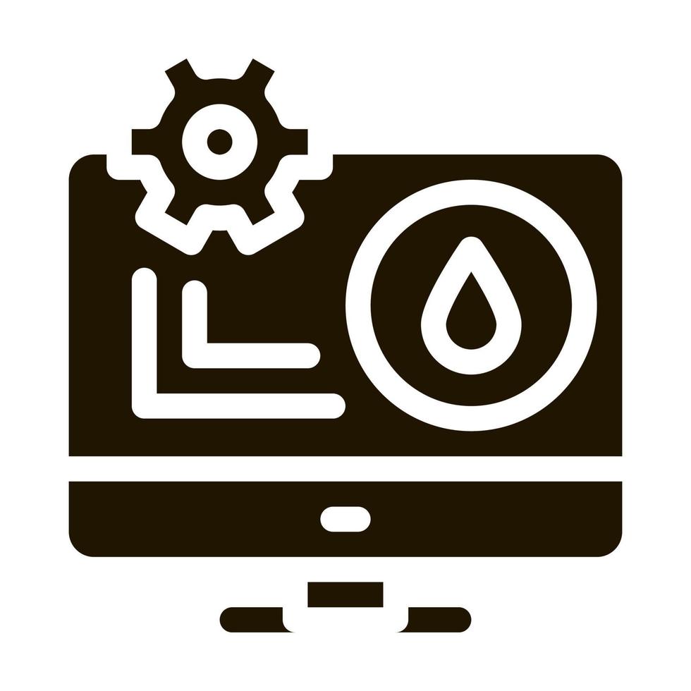 gas consumption settings via computer icon vector illustration