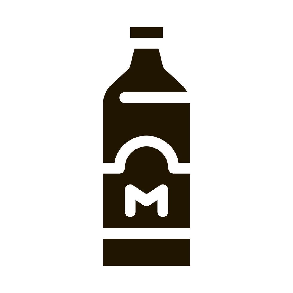 botella de tienda leche icono vector glifo ilustración